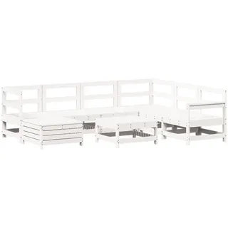 vidaXL 8-tlg. Loungeset Weiß Kiefer