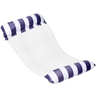 AICase Luftmatratze Pool mit 1 Luftpumpe,Hängematte Pool Floats Erwachsene, 4 in 1 Mehrzweck Aufblasbare Pool Floats PVC Wasser Hängematte Lounge Floaties-blau