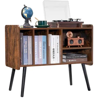 VEVOR Plattenspielerständer mit abnehmbaren Regalen, Schallplattenständer mit Aufbewahrung für bis zu 220 Alben, Vinyl-Schallplattenschrank Plattenspielertisch höhenverstellbar Wohnzimmer