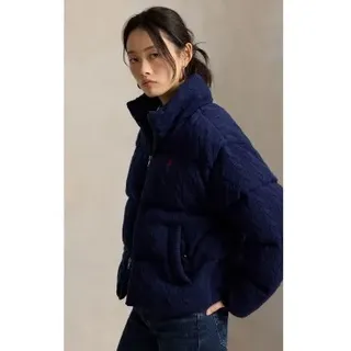 Polo Ralph Lauren für Damen. 211A10457002 Wattierte Jacke aus marineblauer Wolle und Kaschmir (S), Lässig
