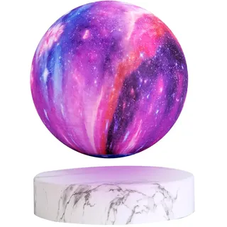 VGAzer Levitierende Mondlampe Magnetische Schwebende Rotierende Mondlicht Schreibtischlampe Nachtleuchten (Marmor Basis 16 Farben Galaxie)