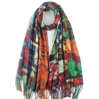 Umjetnost Weicher Schal mit Kaschmir-Gefühl für Damen, Winter, warm, groß, Monet Van Gogh, Kunstdruck, C09, Einheitsgröße