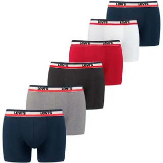 Levi's® Boxershorts, (Packung, 6er-Pack), mit breitem Logobund Levi's® blue/red/grey S