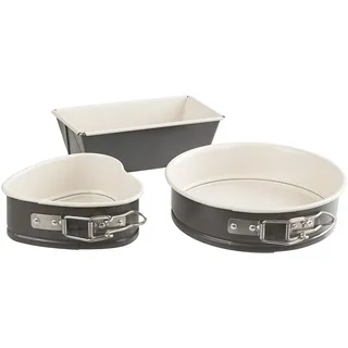 Dr. Oetker Mini-Backformen-Set Exclusive 3-teilig – Springform Ø 16 cm, Herz-Springförmchen Ø 11 cm, Kastenform 15 cm, hitzebeständig bis 230 °C, Airfryer geeignet, Made in Germany