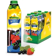 Pfanner B+C+E Waldfrüchte Fruchtnektar (8 x 1 l) - min. 30 % Fruchtgehalt – BCE Getränk – Fruchtgetränk im Vorratspack