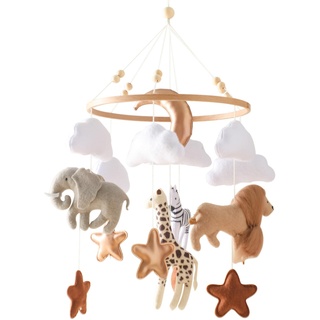 Mobile Baby Windspiele, Tierchen Waldtiere Bettglocke aus Filz Babybett Bettglocke Anhänger Mobile Babyzimmer Deko Neugeborenen Geschenk für Baby Jungen und Mädchen