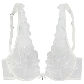 LASCANA Bügel-BH »Amira-Kollektion« mit leicht transparenter Spitze, mit feinen Glitzerdetails, Dessous, beige