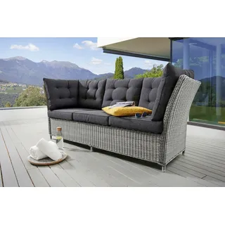 Destiny Loungesofa "PALMA" Aluminium, Polyrattan, 3er Bank, inkl. Auflagen, vintage weiß