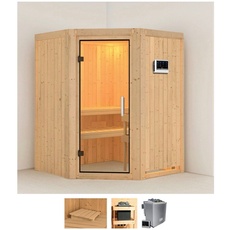 Bild Sauna »Liva«, (Set), 9 KW-Bio-Ofen mit externer Steuerung beige