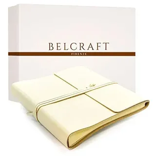 Dolci Fotoalbum Leder, Handgearbeitet in klassischem italienischem Stil, Geschenkschachtel inklusive Elfenbeinfarben