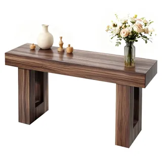 160 cm Konsolentisch, Landhaus-Schreibtisch hinter dem Sofa, rechteckiger Holztisch für den Eingangsbereich, schmaler, langer Sofatisch als Akzentmöbel für Flur, Schlafzimmer, Wohnzimmer, Eingangsbereich, einfache Montage, braun - Braun
