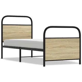 vidaXL Bettgestell ohne Matratze 80x200 cm Sonoma-Eiche Holzwerkstoff - Braun