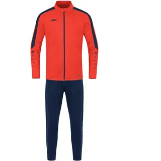 Jako Damen Trainingsanzug Polyester Power, Flame/Marine, 40