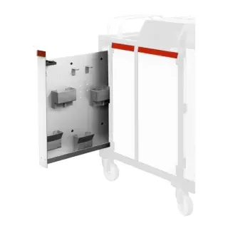 VERMOP Scandic X Toolbox Platinum White, Praktischer ausziehbarer Werkzeughalter, Farbe: rot