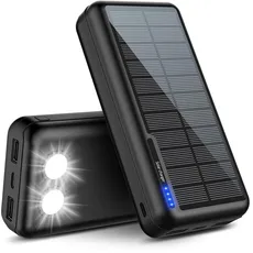 Solar Powerbank 26800mAh Externer Akku: Power Bank Tragbares Ladegerät Handy Akkupack für Camping Outdoor Kompatibel Phone | Android