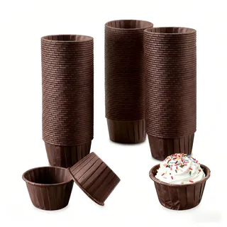 150 Stück Muffinförmchen Papier, Cupcake Förmchen, Muffins Papierförmchen, Muffinform Papier Muffinformen, Cupcake Formen für Dessert Hochzeit Halloween Geburtstag Weihnachten Party(Kaffeebraun)