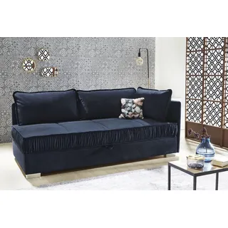Jockenhöfer GRUPPE »Dana« 207x98 cm, Samt Recamiere beidseitig blau/dunkelblau