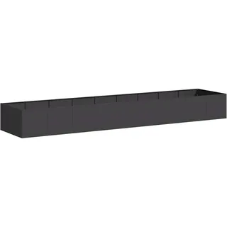 vidaXL Pflanzkübel Schwarz 360/80/40 Cm Stahl , Metall , 360x40x80 cm , Gartenzubehör, Hochbeete
