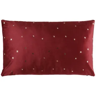 Weihnachtskissen Samt 30/50 cm , Rot , Textil , 50x30 cm , Heimtextilien, Wohntextilien, Kissen, Zierkissen