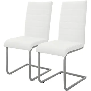 ML-Design Esszimmerstuhl Kunstleder weiß 2er Set