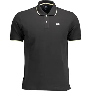 La Martina Poloshirt Kurzarm mit Kontrastdetails und Stickerei : Größe - XL Größe: XL - Schwarz