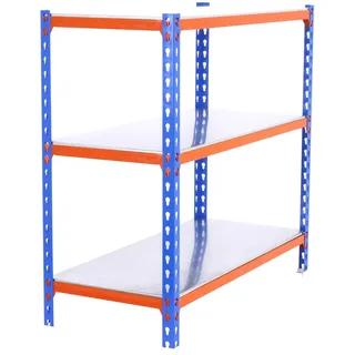 simonclick Schwerlastregal 1000 x 110 x 400 mm Blau/Orange