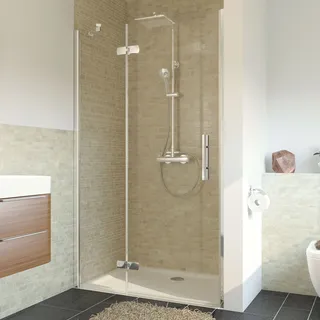 Breuer Quick72 Drehtür für Nische links 90 x 200 cm weiß Klarglas