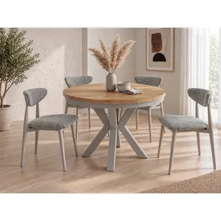 WFL GROUP Clara Ø 100-180 cm grau-beige