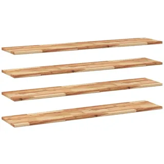 Schweberegale 4 Stk. 120x30x2 cm Massivholz Akazie Ölbehandelt - Braun, Bunt