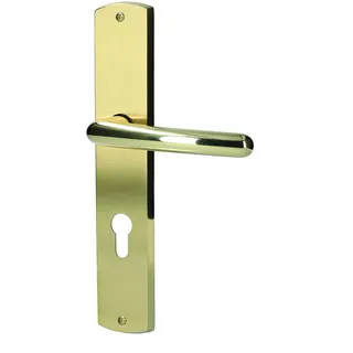 Alpertec 32987813 Isabella-LS poliert/Messing satiniert PZ Drückergarnitur Türdrücker Türbeschläge Neu, Wohnungseingangstüren beidseitig Drücker