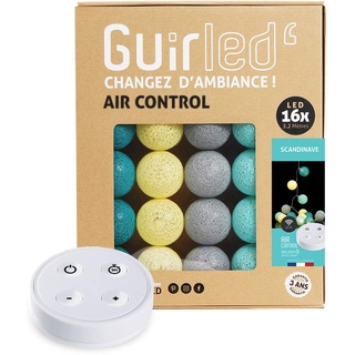 GuirLED - LED Baumwollkugeln Lichterkette USB - Drahtlose Fernbedienung - Baby Nachtlicht 2h - Dual USB 2A Netzteil enthalten - 4 Intensitäten – 16 Kugeln 1.6m - Skandinavisch