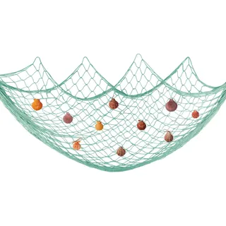 Fangoo 200 cm x 150 cm Fischernetz mit Muscheln Fischernetz Wand Dekoration Strand Themen Fischernetz Wandbehang für Party Home Wohnzimmer Schlafzimmer mediterranen Stil Dekor Wanddekoration, Türkis