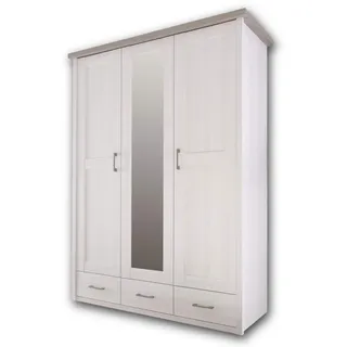Begabino Kleiderschrank Luca 148 x 201 x 62 cm Pinie Weiß/Trüffel