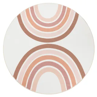 Paco Home Kinderteppich »Niloya 361« rund 12 mm Höhe Spielteppich, Kurzflor, bedruckt, Motiv Regenbogen, waschbar, pink