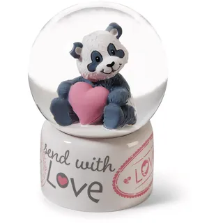 NICI Schüttelkugel Love Panda 6.5cm - weiß - Deko-Zubehör, Schneekugel, Glimmerkugel, Glaskugel – Geschenkidee für Freundschaft | 62631