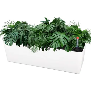CPROSP 40cm Selbstbewässerung Blumentopf Rechteckig mit Wasserstandsanzeigen, Selbstwässernder Blumentopf Wasserspeicher mit Topf System Blumenampel, Hängeblumentöpfe mit Drainagelöchern