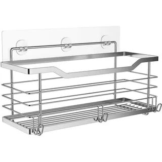 Oriware Duschablage ohne Bohren Selbstklebend Duschkorbe Wandablage Badezimmer Caddy Badregal SUS304 Edelstahl - 31 x 11.5 x 12 cm
