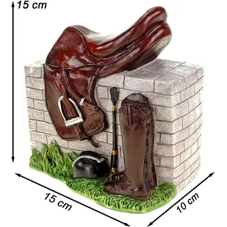 XXL Spardose Pferdesattel 15 cm Poly bunt Sparschwein Pferd reiten - Bunt