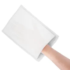 SOFEX Einmal Waschhandschuh Weiß, 100 Stück, 15 x 22 cm, Soft Vlies, Saugfähige Waschlappen für Pflegedienste, Kosmetik, Babys, zur Gründlichen Körperpflege, Einweg.