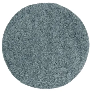 Pergamon Hochflor Langflor Shaggy Teppich Fluffy Rund Blau, in 3 Größen