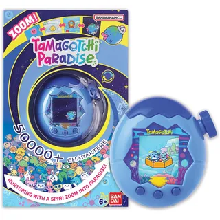 Bandai Namco Entertainment Bandai - Tamagotchi Paradise Wasser - Virtuelles Haustier zum Aufziehen - Tamagotchi Interaktives Spielzeug auf Deutsch, Zoom-Drehrad - Modell Wasser in Blau - Spielzeug für Kinder ab 6 Jahren - 43422