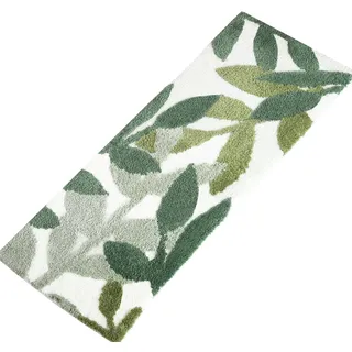 ZebraSmile Leaves Plüsch-Mikrofaser, stark, wasserabsorbierend, Grün, Badteppich mit Rutschfester Rückseite, Badezimmerteppich für Badezimmer, Boden, Badematte, niedlich, 45 x 120 cm