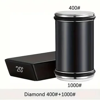 Mobiler Messerschärfer, Messerschärfer, Diamantscheibe, Messerschärfsystem für Küchenmesser, Schleifwinkel 15° und 20°, Schwarz