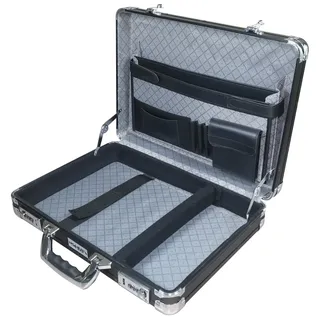 HMF 14651-02 Alu Aktenkoffer Herren, Zahlenschloss, 45 x 33 x 11 cm, schwarz