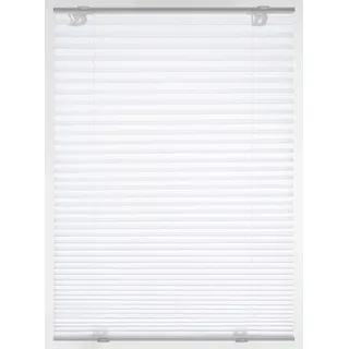 GARDINIA Solo Plissee ohne Bohren, Mit Saugnäpfen, Blickdichtes Falt-Rollo, Inkl. Aller Montage-Teile, 2 Bedienschienen aus Aluminium, Weiß, 70 x 130 cm
