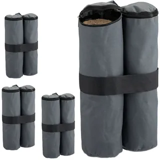Relaxdays Pavillon Sandsäcke 4 Stück 0,0 x 0,0 x 0,0 m Schwarz