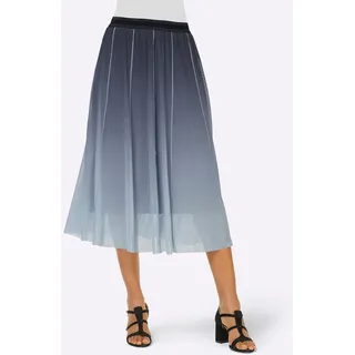 Schlupfrock CREATION L, Damen, Gr. 42, blau (marine, mittelblau), 90% Polyester, 10% Elasthan, gemustert, lang, Röcke Schlupfrock