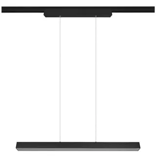 Trio Leuchten Schienensystem-Hängeleuchte , Schwarz , Metall , länglich , F , 90x180x5 cm , Lampen & Leuchten, Innenbeleuchtung, Schienensysteme
