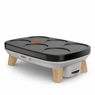 Tefal PY900D, 6 Crepe(s), Schwarz, Grau, Holz, Drehregler, 1100 W, Typ C, 282 mm - Schwarz, Grau