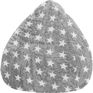 Sitting Point Sitzsack BeanBag Fluffy 220 l Grau Sternen-Muster